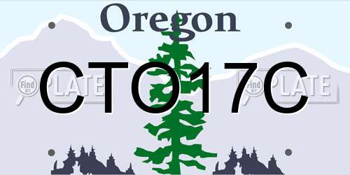 CTO17C Oregon License Plate