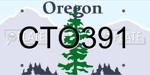 CTO391 Oregon License Plate