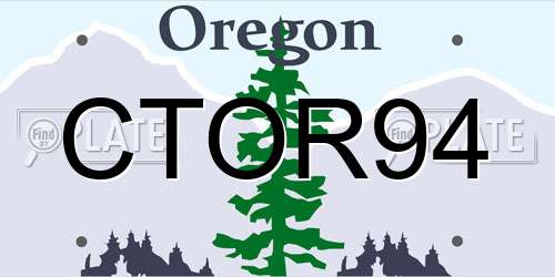 CTOR94 Oregon License Plate