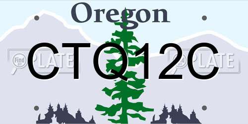CTQ12C Oregon License Plate