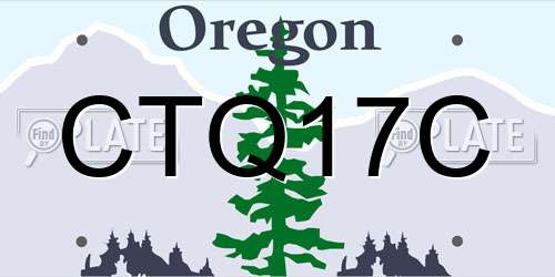 CTQ17C Oregon License Plate