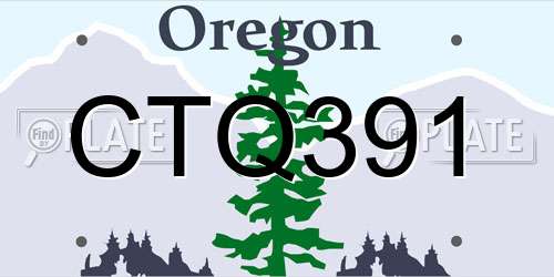 CTQ391 Oregon License Plate