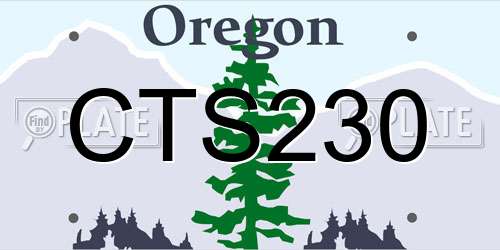 CTS230 Oregon License Plate