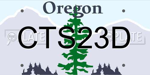 CTS23D Oregon License Plate