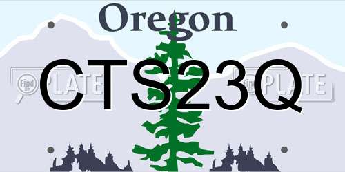 CTS23Q Oregon License Plate
