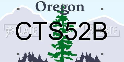 CTS52B Oregon License Plate