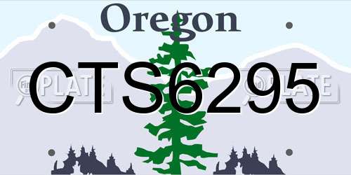 CTS6295 Oregon License Plate