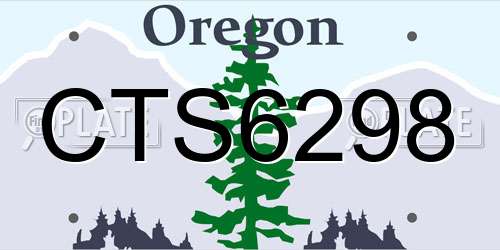 CTS6298 Oregon License Plate