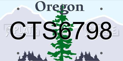 CTS6798 Oregon License Plate