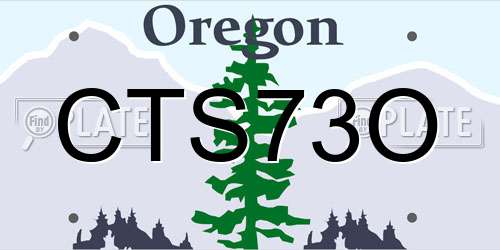 CTS73O Oregon License Plate