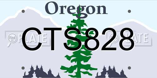 CTS828 Oregon License Plate
