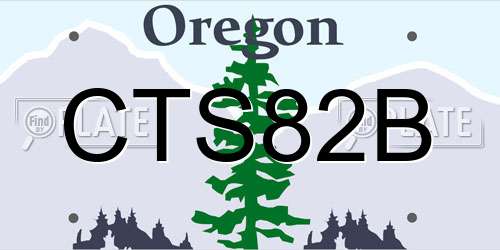 CTS82B Oregon License Plate