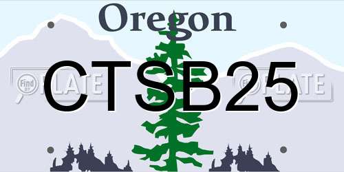 CTSB25 Oregon License Plate