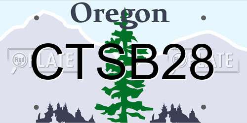 CTSB28 Oregon License Plate