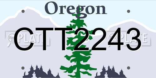 CTT2243 Oregon License Plate