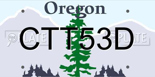 CTT53D Oregon License Plate