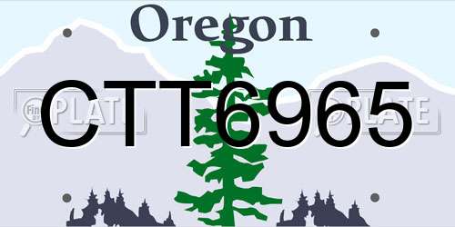 CTT6965 Oregon License Plate