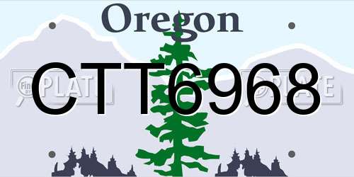 CTT6968 Oregon License Plate