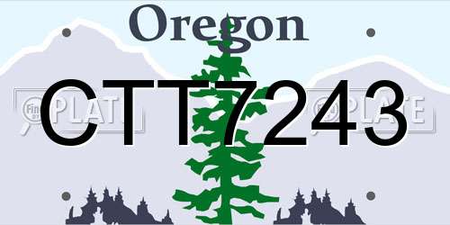 CTT7243 Oregon License Plate