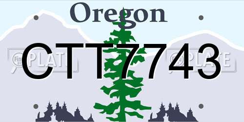 CTT7743 Oregon License Plate