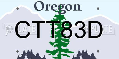 CTT83D Oregon License Plate