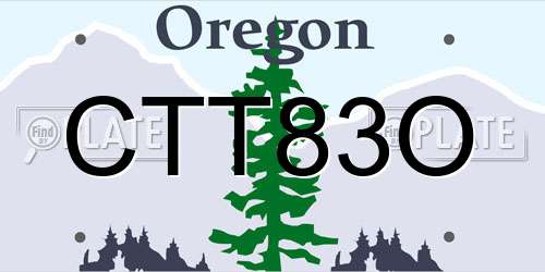 CTT83O Oregon License Plate