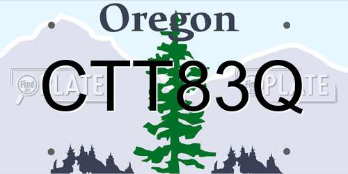 CTT83Q Oregon License Plate