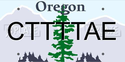 CTTTTAE Oregon License Plate
