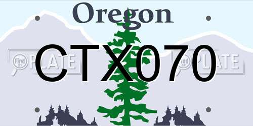 CTX070 Oregon License Plate