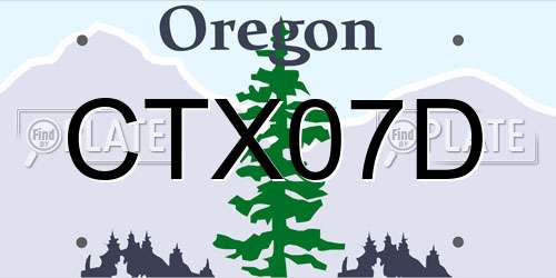 CTX07D Oregon License Plate