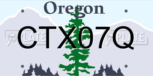 CTX07Q Oregon License Plate