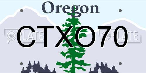 CTXO70 Oregon License Plate