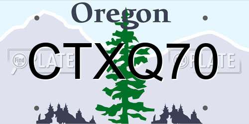 CTXQ70 Oregon License Plate