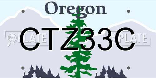 CTZ33C Oregon License Plate