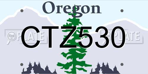 CTZ530 Oregon License Plate