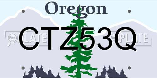 CTZ53Q Oregon License Plate