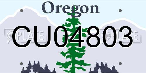 CU04803 Oregon License Plate