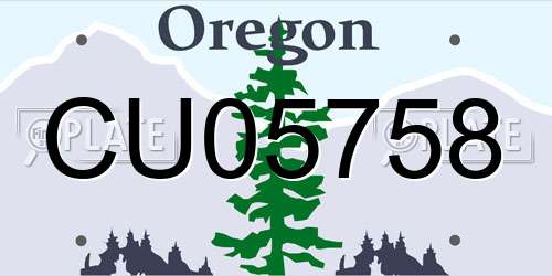 CU05758 Oregon License Plate