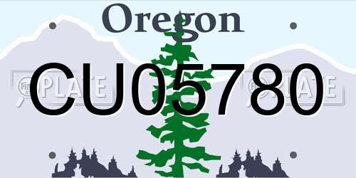CU05780 Oregon License Plate