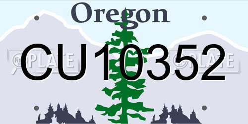CU10352 Oregon License Plate