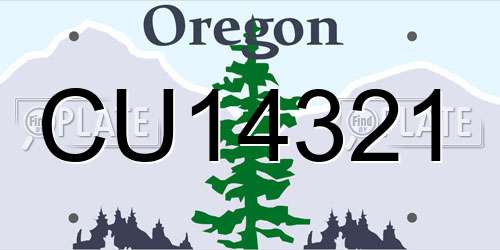 CU14321 Oregon License Plate