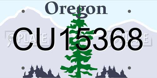 CU15368 Oregon License Plate