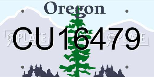 CU16479 Oregon License Plate