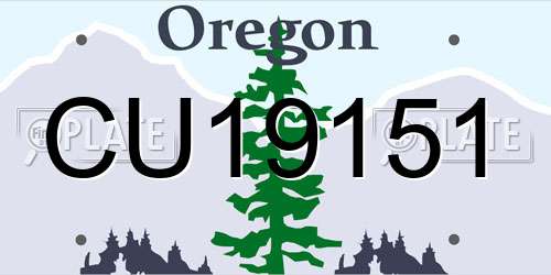 CU19151 Oregon License Plate