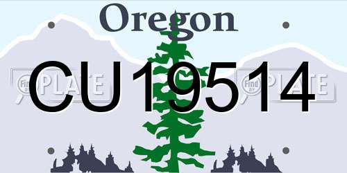 CU19514 Oregon License Plate