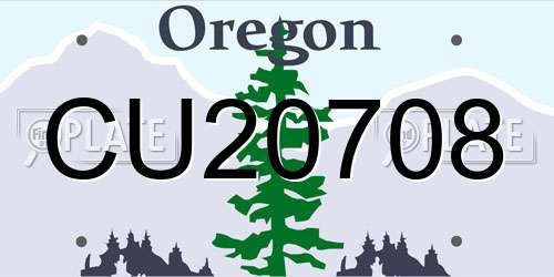 CU20708 Oregon License Plate