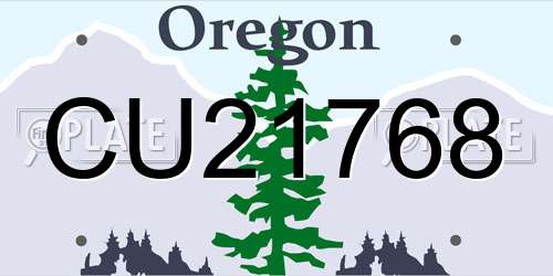 CU21768 Oregon License Plate