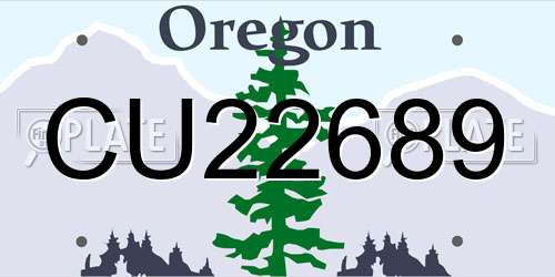 CU22689 Oregon License Plate