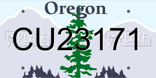 CU23171 Oregon License Plate
