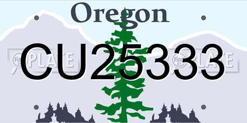 CU25333 Oregon License Plate